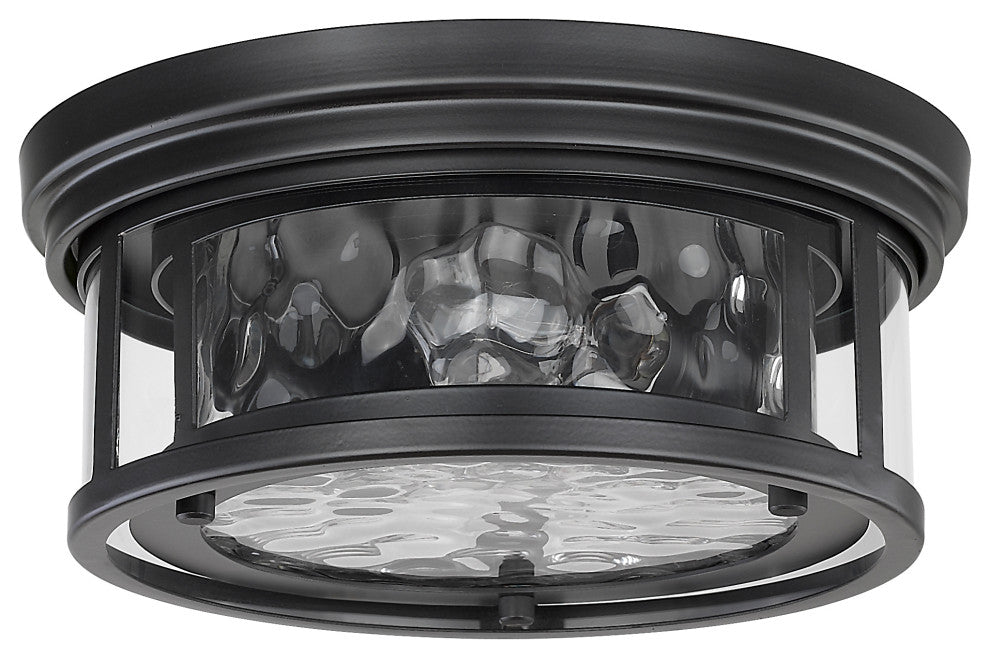 Zlite 493F2-MB 2-Light Flush Mount, Inner Clear Water & Outer Clear
