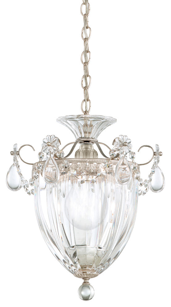 Bagatelle 1-Light Pendant in Antique Silver With Clear Heritage Crystal