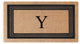 A1HC Natural Coir Monogrammed Triple Border Flock Durable Doormat, 18"x30", Y