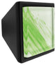 Hand Brushed Green Tilted Stroke Crystal Glass Black Metal Square Frustum Knob