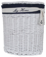 14.5" X 20" X 23" Whiteblueovalwillow Basket Set Of 5