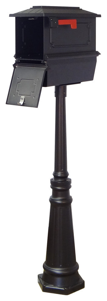 Kingston Mailbox With Newspaper Tube & Tacoma Post With Direct Burial Kit