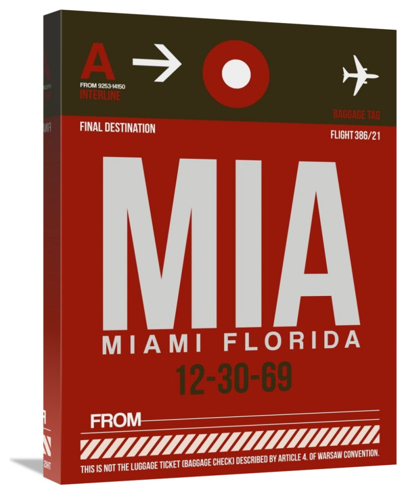 "MIA Miami Luggage Tag 2" Fine Art Print