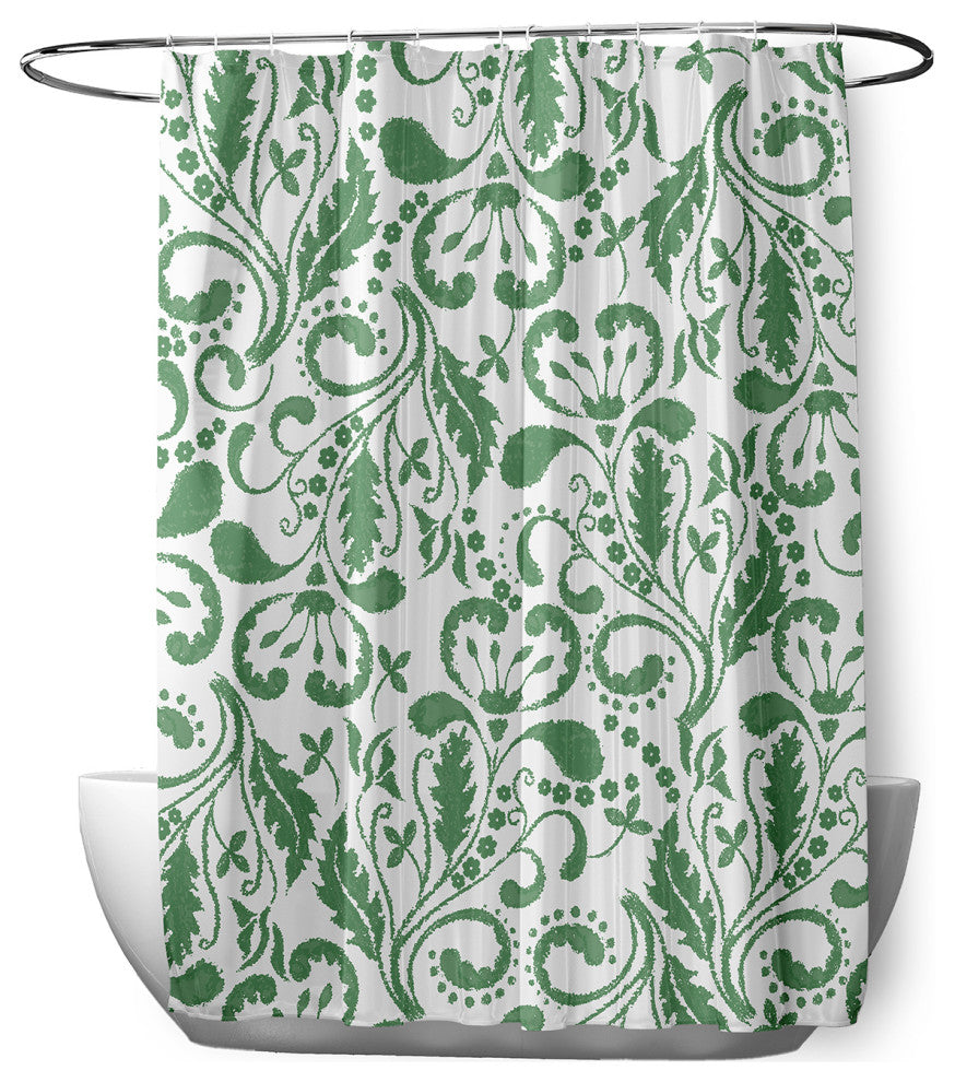 70"Wx73"L Aurora Shower Curtain, Green