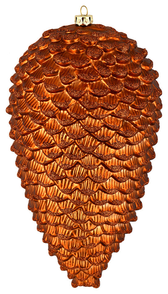 Vickerman N187388D 10" Copper Matte Glitter Pinecone Christmas Ornament