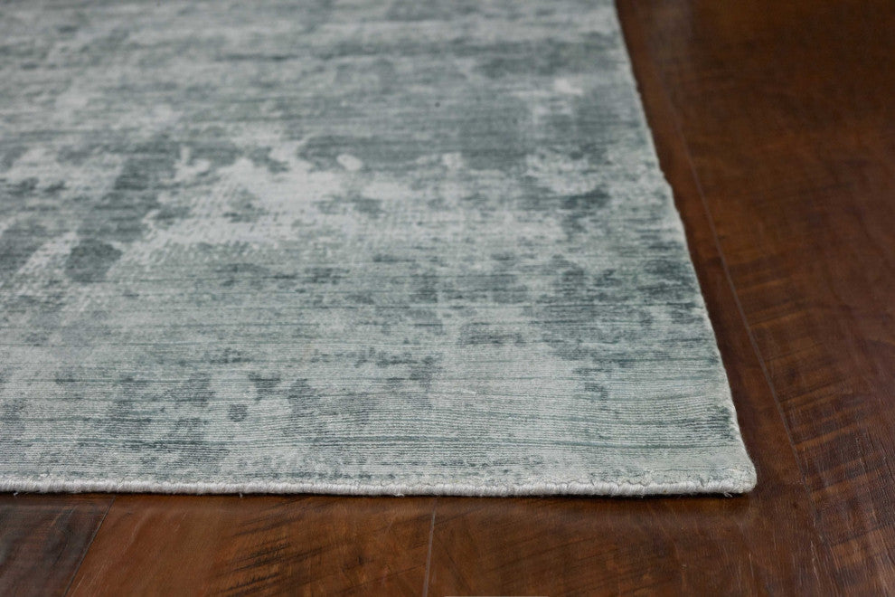 HomeRoots 9'x12' Dew Grey Hand Loomed Abstract Brushstroke Indoor Area Rug