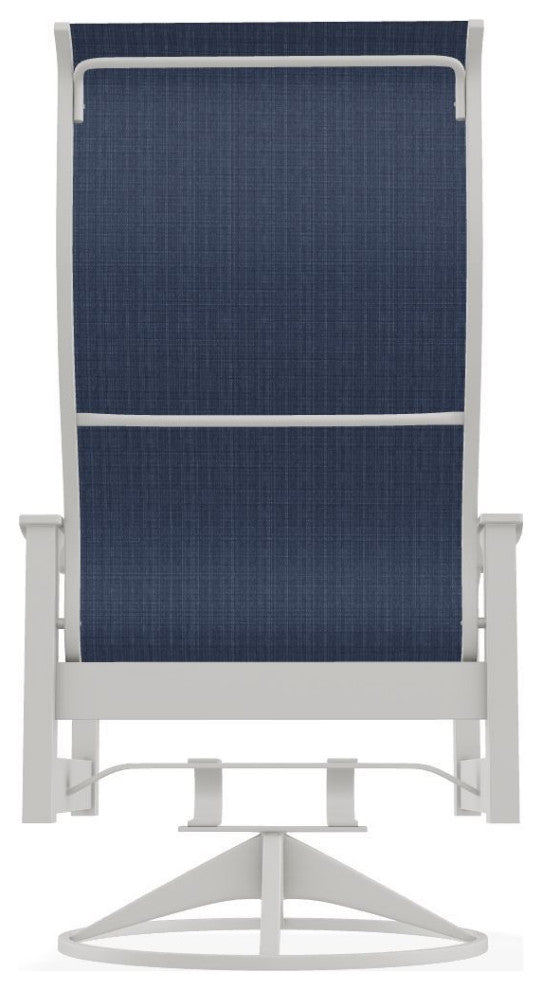 Leeward Sling Outdoor Swivel Rocker, Mavi/Snow