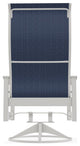 Leeward Sling Outdoor Swivel Rocker, Mavi/Snow