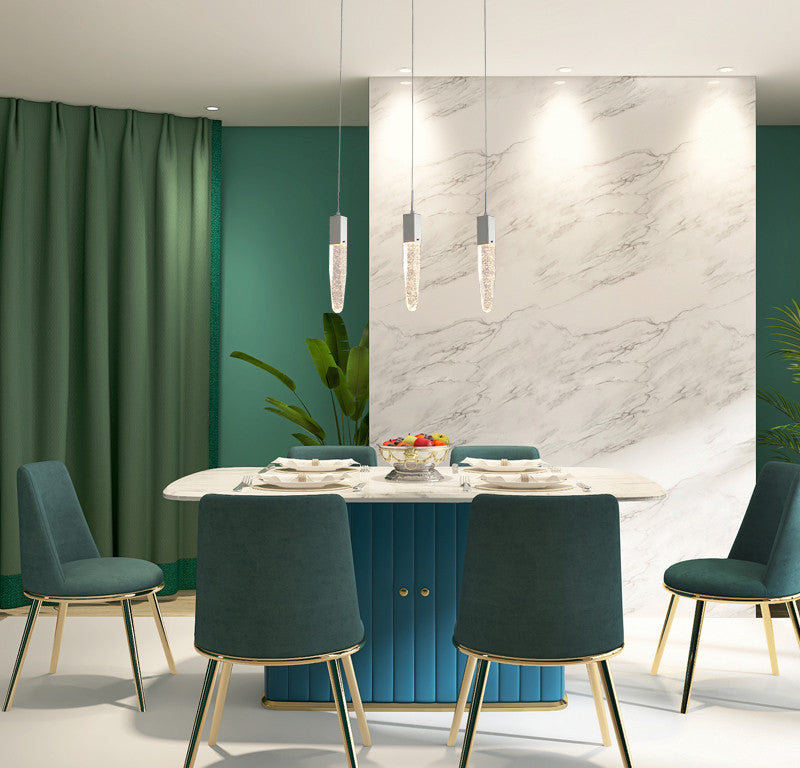 Crystal Geode Multi-Light Pendant, Chrome