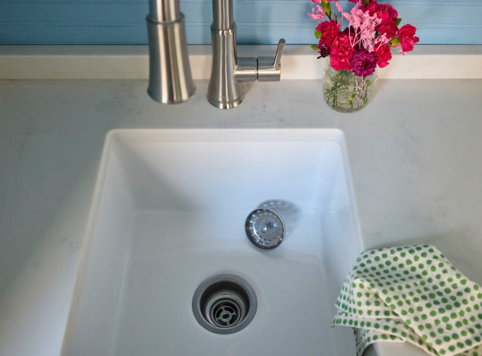 Eden Crisp White Fireclay 18" Single Bowl Undermount Kitchen Sink