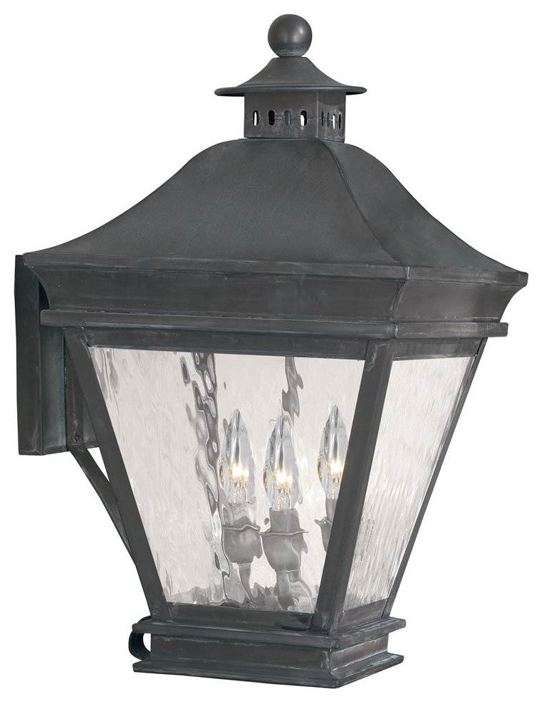 Outdoor Wall Lantern Landings, Solid Brass, a Charcoal Finish