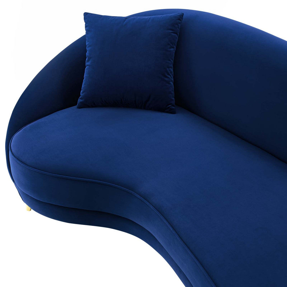 Sofa, Velvet, Blue Navy, Modern, Living Lounge Room Hotel Lobby Hospitality