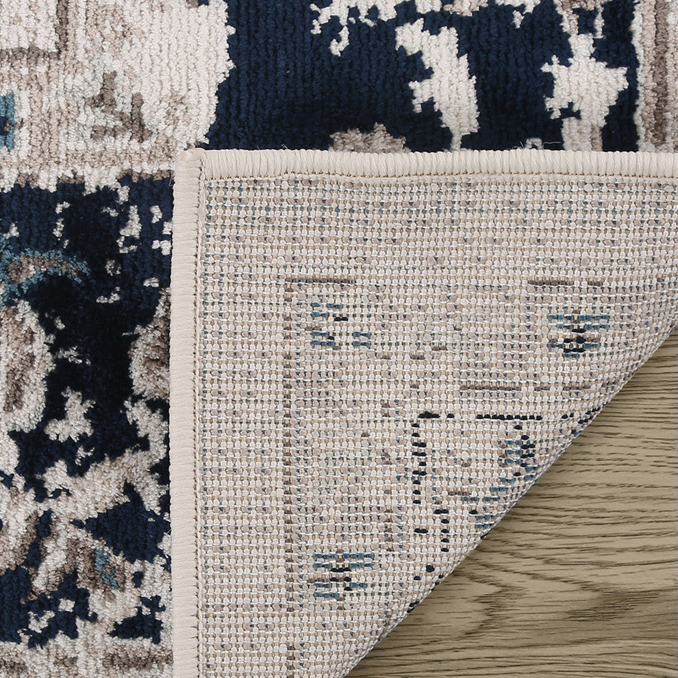 LNC Distressed Mat Stain Fade Resistant Area Rug, 5' X 8'