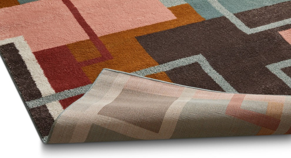 Well Woven Vettore Delancey Modern Geometric Squares Multi Area Rug