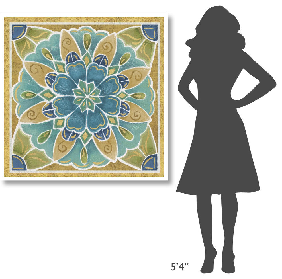 "Free Bird Mexican Tiles IV" Digital Paper Print by Daphne Brissonnet, 42"x42"