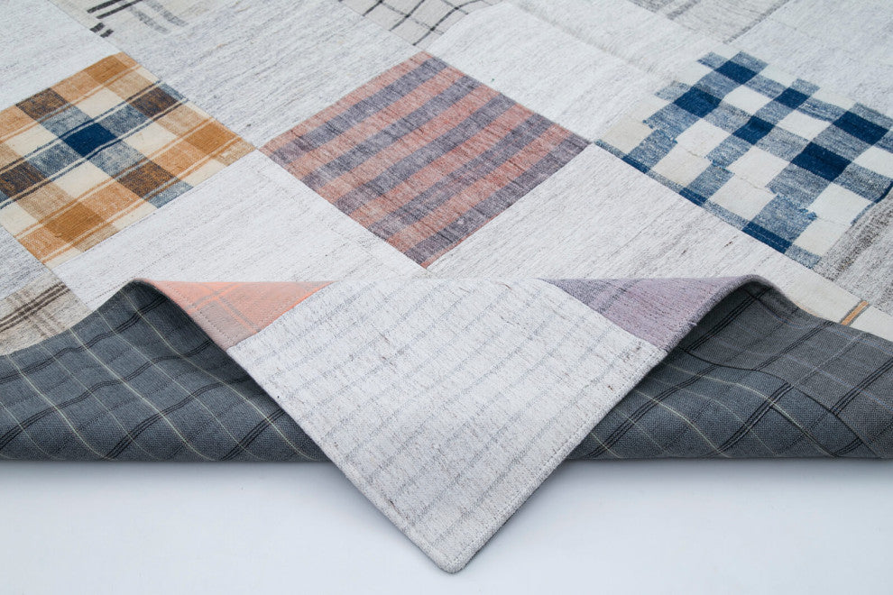 Rug N Carpet - Handmade Turkish 6' 8'' x 9' 10'' Rustic Patchwork Kilim Rug