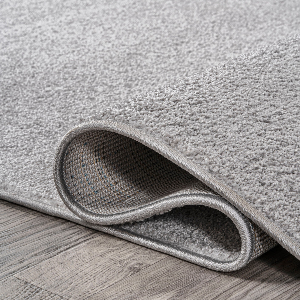 Haze Solid Low-Pile Light Gray 2 ft. x 16 ft. Runner Rug