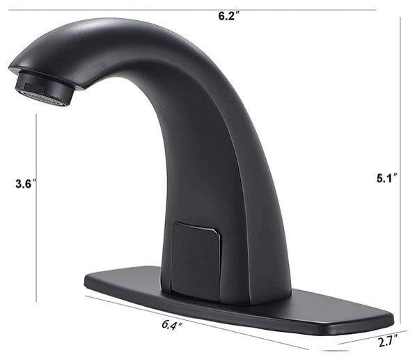 Automatic Touchless Sensor Bathroom Sink Faucets, Matte Black