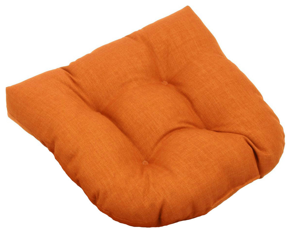 19" U-Shaped Spun Polyester Tufted Dining Chair Cushion, Tangerine Dream