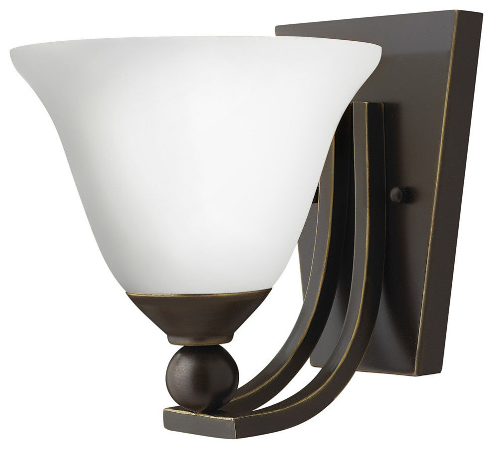 Hinkley Bolla Sconce Single Light Sconce, Olde Bronze With Opal Glass