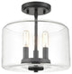 Millennium 6923-MB Three Light Semi-Flush Mount, Matte Black Finish