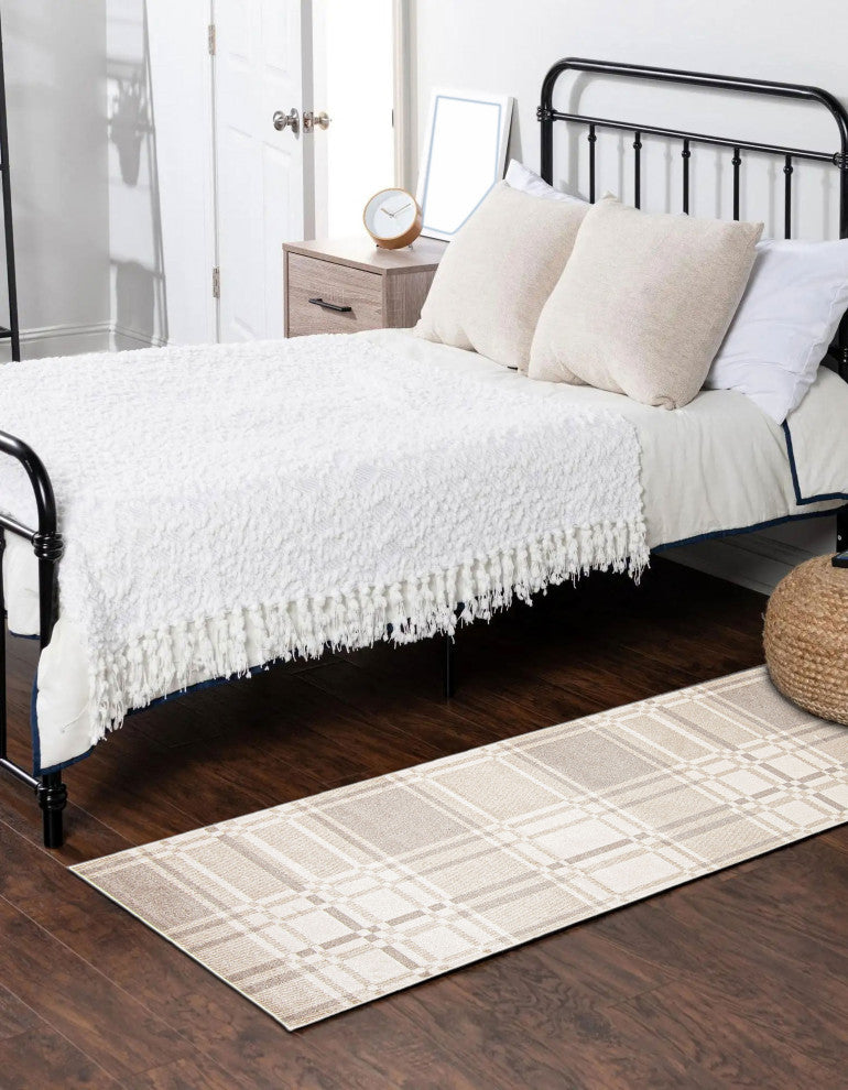 Aqua Roma Area Rug, Ivory, 2'6"x8'