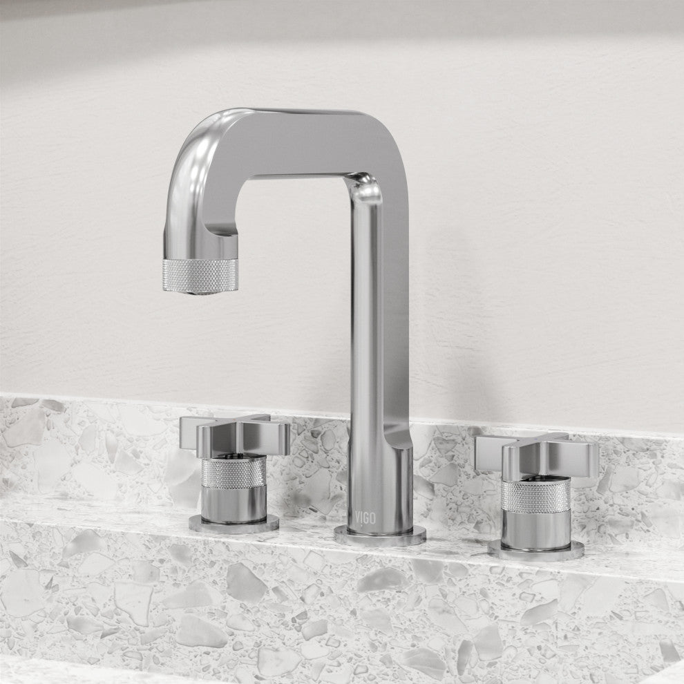 VIGO Wythe 9" H 2-Handle Widespread Bathroom Faucet, Chrome