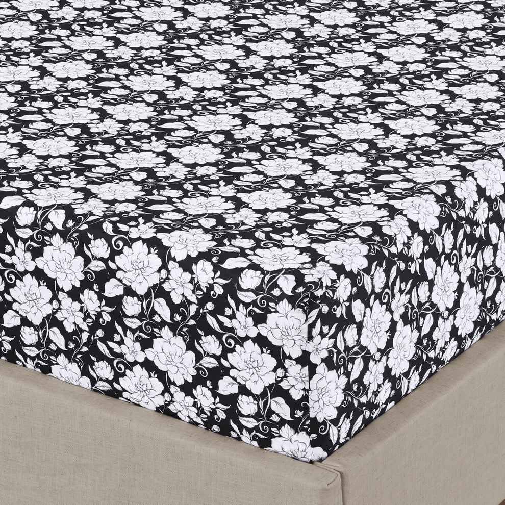 Agnes 100% Cotton Floral Printed Sheet Set, Queen