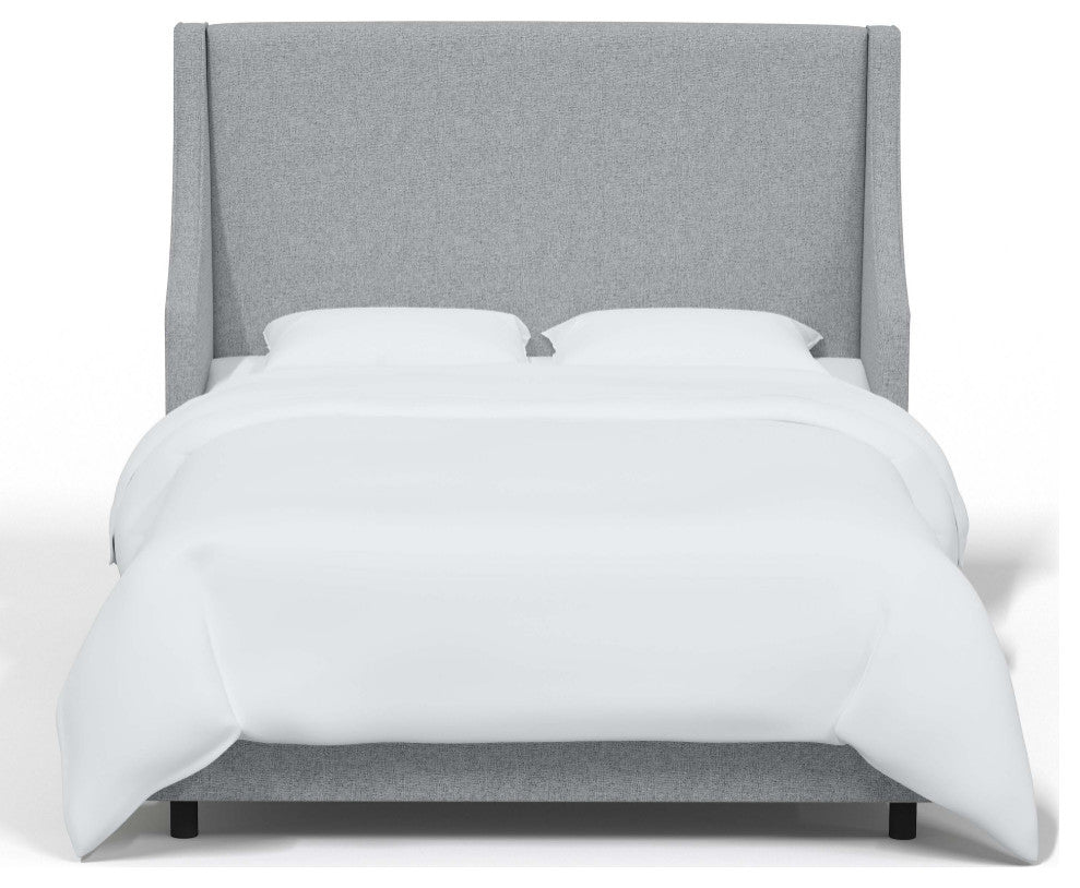 Fully Upholstered Wingback Bed, Zuma Pumice, Queen