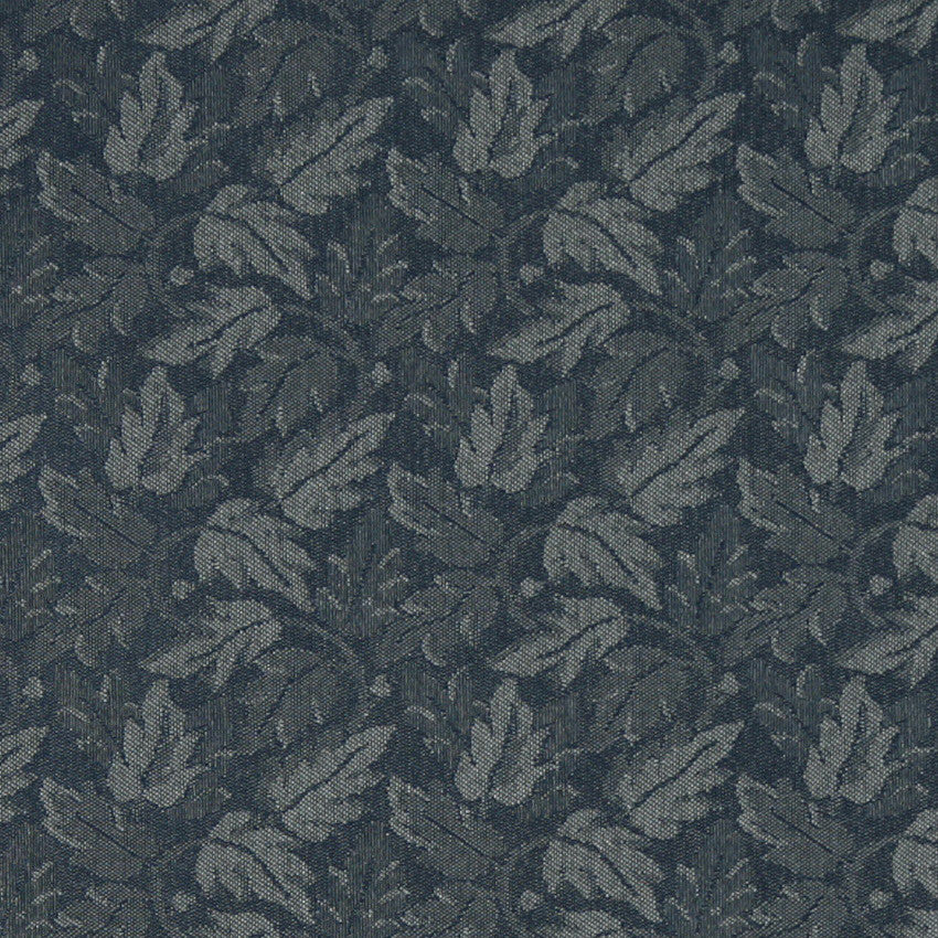 Navy Blue Leaf Floral Heavy Duty Crypton Fabric By The Yard