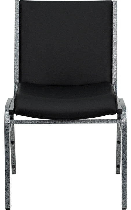 Hercules Series Heavy Duty Black Vinyl Fabric Stack Chair
