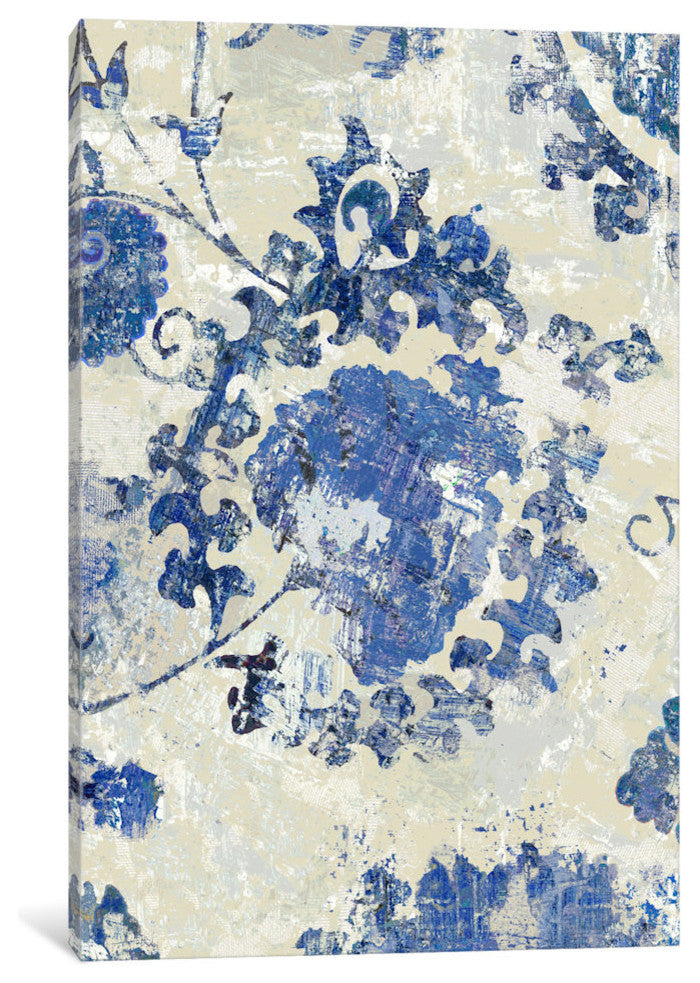 "Adornment Panel Indigo I" by Ellie Roberts, Canvas Print, 40"x26"
