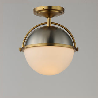 Maxim 12410 Duke 10"W Semi-flush Globe Ceiling Fixture - Satin Nickel / Satin