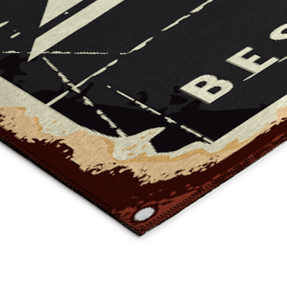 Indoor/Outdoor Kendall KE11 Black Machine Washable 9' x 12' Rug