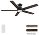 CARRO Flush Mount Ceiling Fan With Dim LED Light and Remote Smart 52" 5-Blade, Walnut
