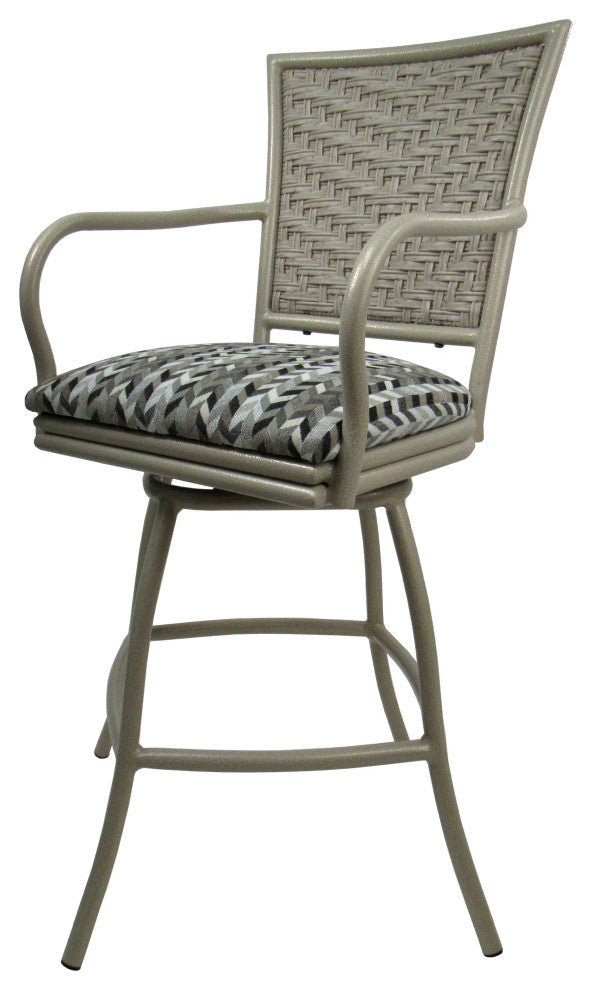 Outdoor Indoor Counter 26", 30" or Extra Tall 34" Bar Stool, Simi Soft Grey, 26"