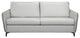 Dodo Sofa Bed, Top Grain Italian Leather, Stainless Steel Mechanism, Light Gray