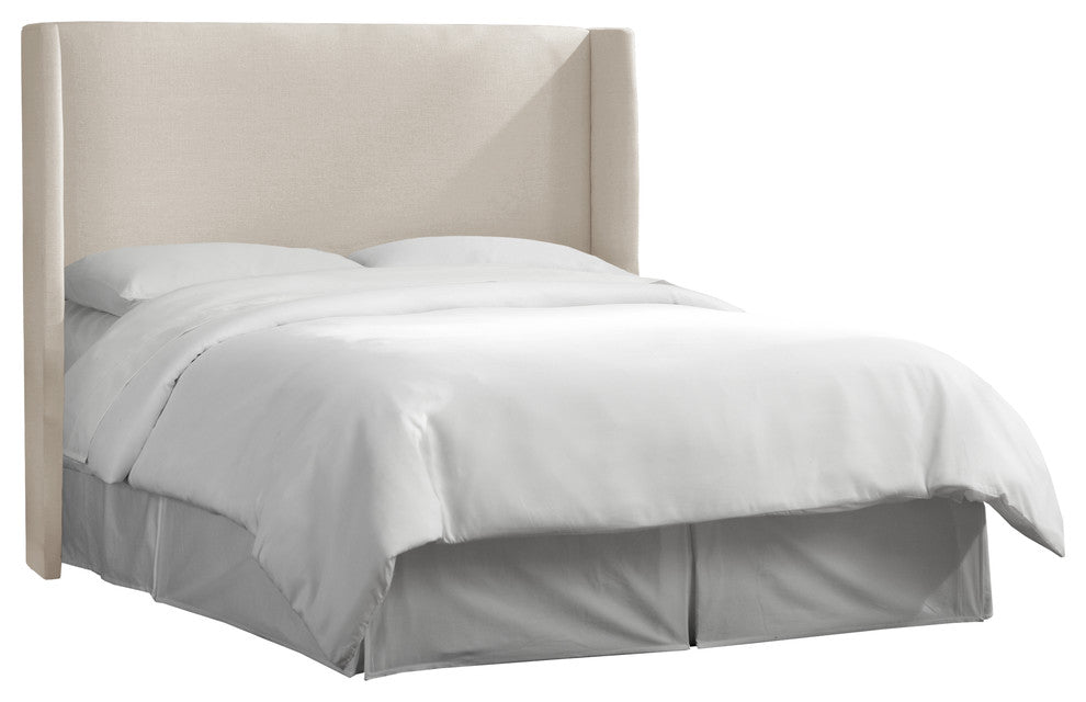 Maxwell Wingback Headboard, Linen Talc, King