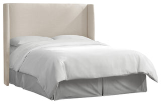 Maxwell Wingback Headboard, Linen Talc, King