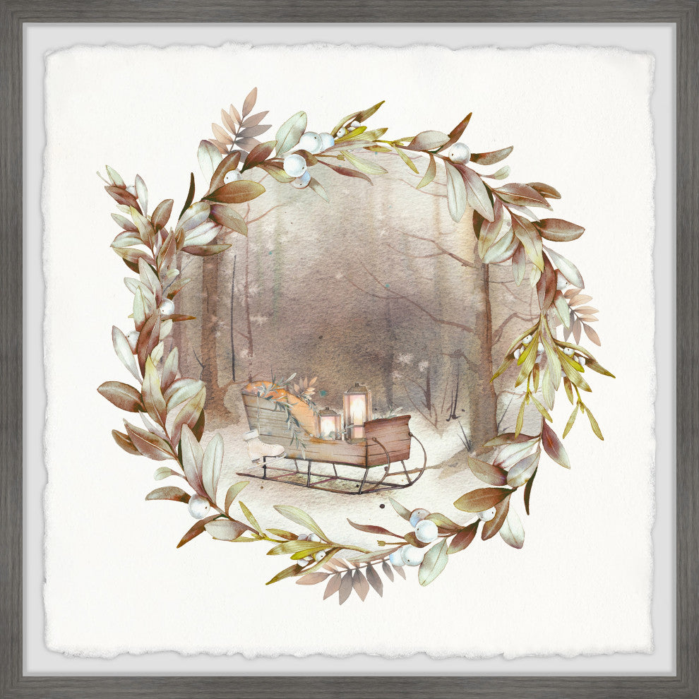 "Santa's Sleigh" Framed Painting Print, 32x32