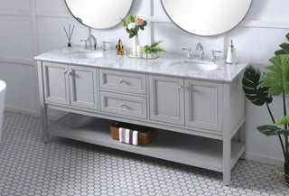 Home Living 72" Double Sink Bathroom Vanity Set, Gray