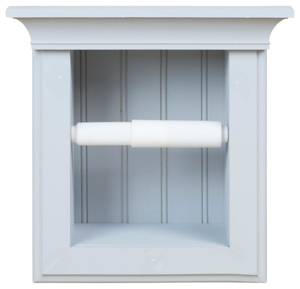 Tampa Recessed Solid Wood Toilet Paper Holder 7 x 8.5, Primed Gray