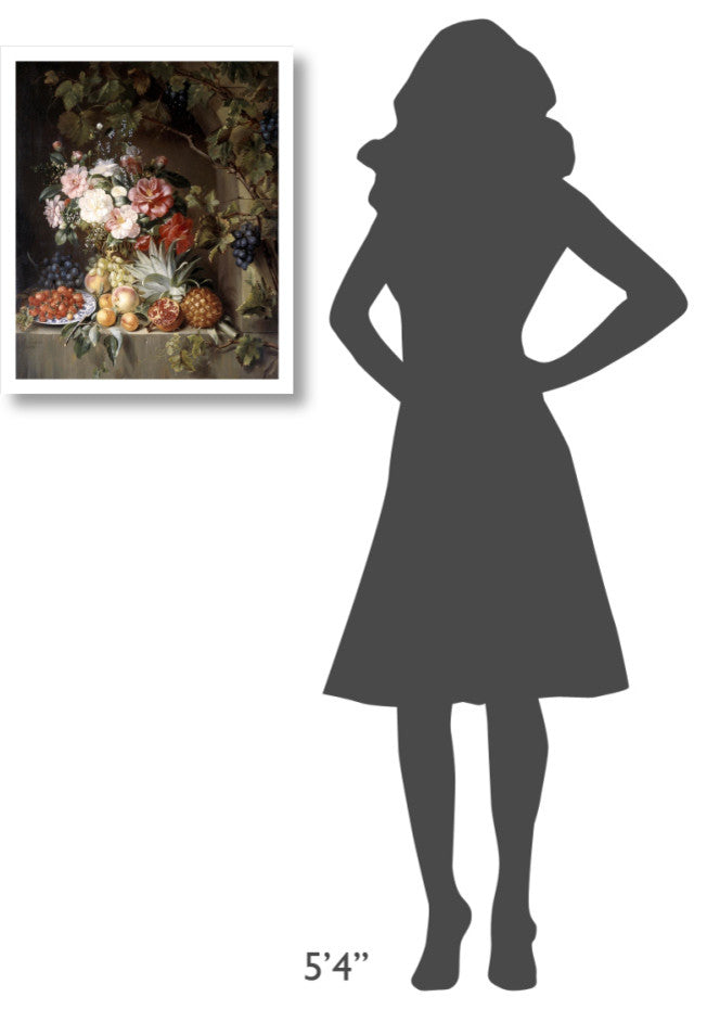 "Still Life with a Basket of Flowers" Paper Print by Antonie Rietveld, 20"x24"