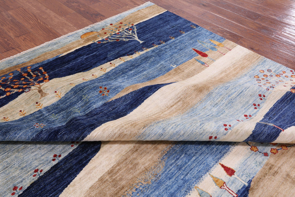 Persian Gabbeh Tribal Handmade Rug 8' 1" X 9' 8" Q8168
