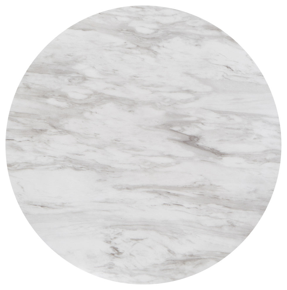 Balmforth White Faux Marble Round Table - 42" Counter Height Table