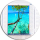 Open Window To Gorgeous Seashore, Seascape Round Metal Wall Art, 11"
