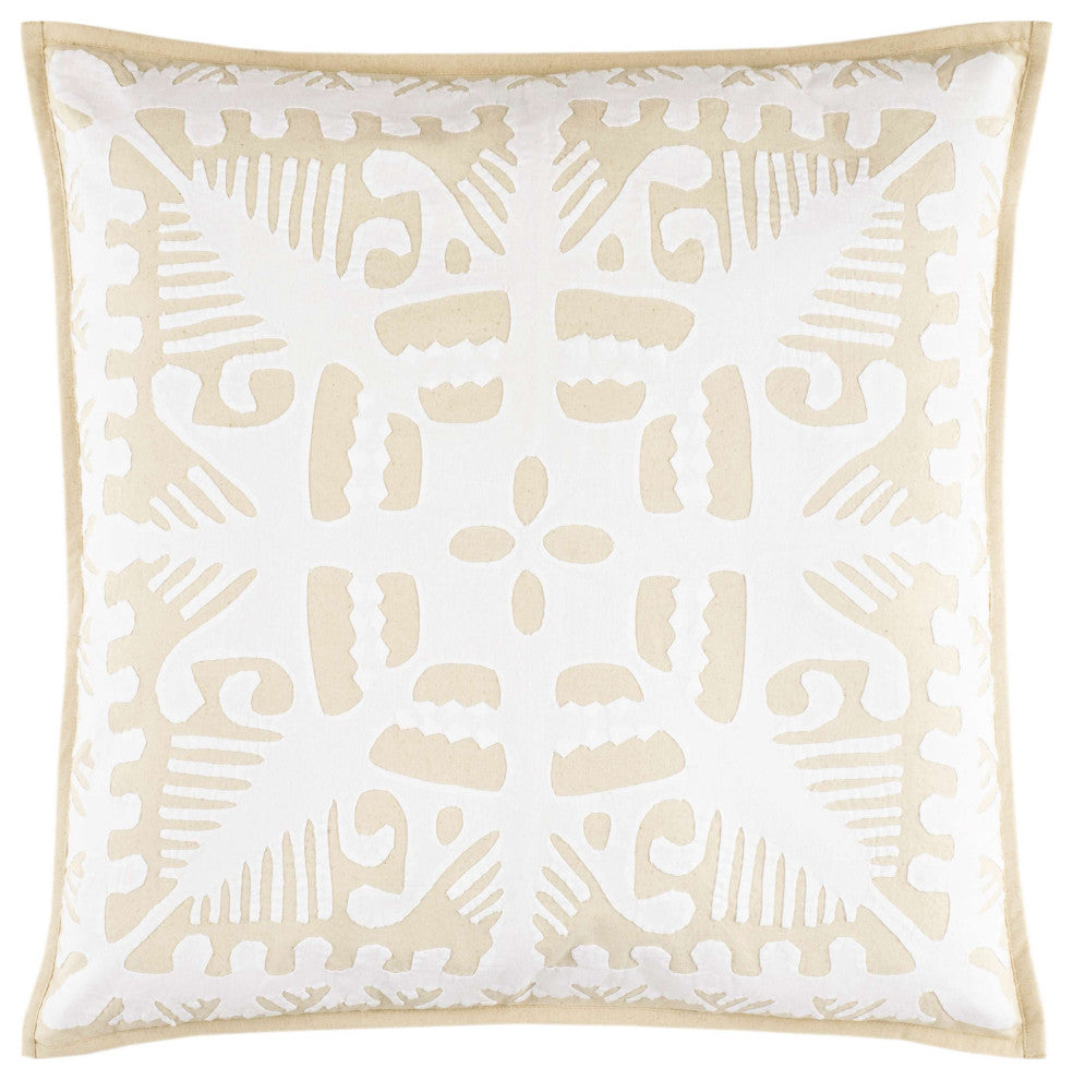 Knight Wood Cutwork Natural Sham, King