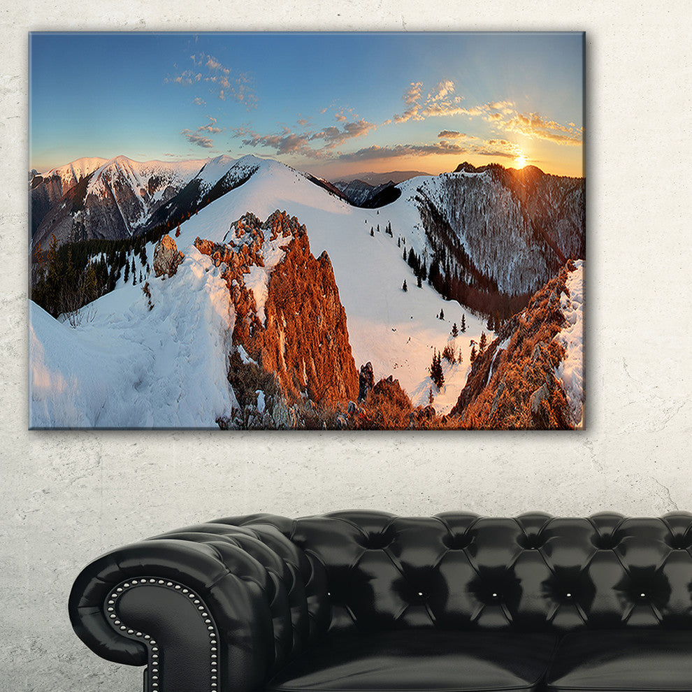 "Slovakia Frozen Landscape" Panorama Landscape Wall Art, 32"x16"