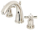 Kingston Brass Widespread Bathroom Faucet With Brass Pop-Up, Polished Nickel