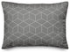 Gray Geometric Pattern Squares Throw Pillow